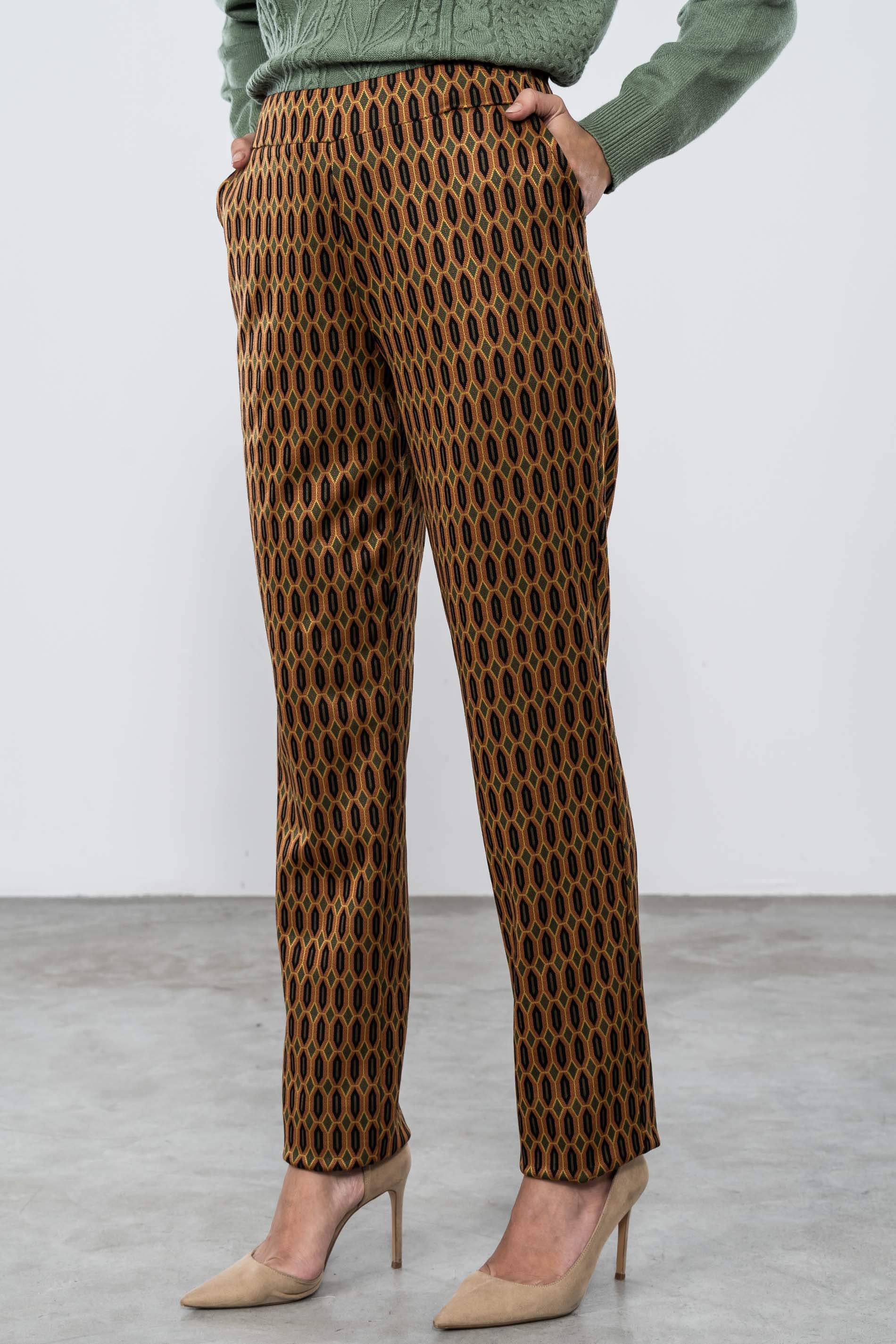 Pantalon Punto Jacquard Geometrico Precchio