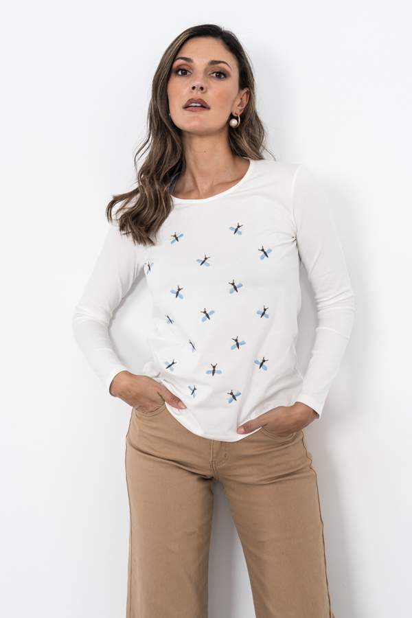 CAMISETA MARIPOSAS CRUDO M/L