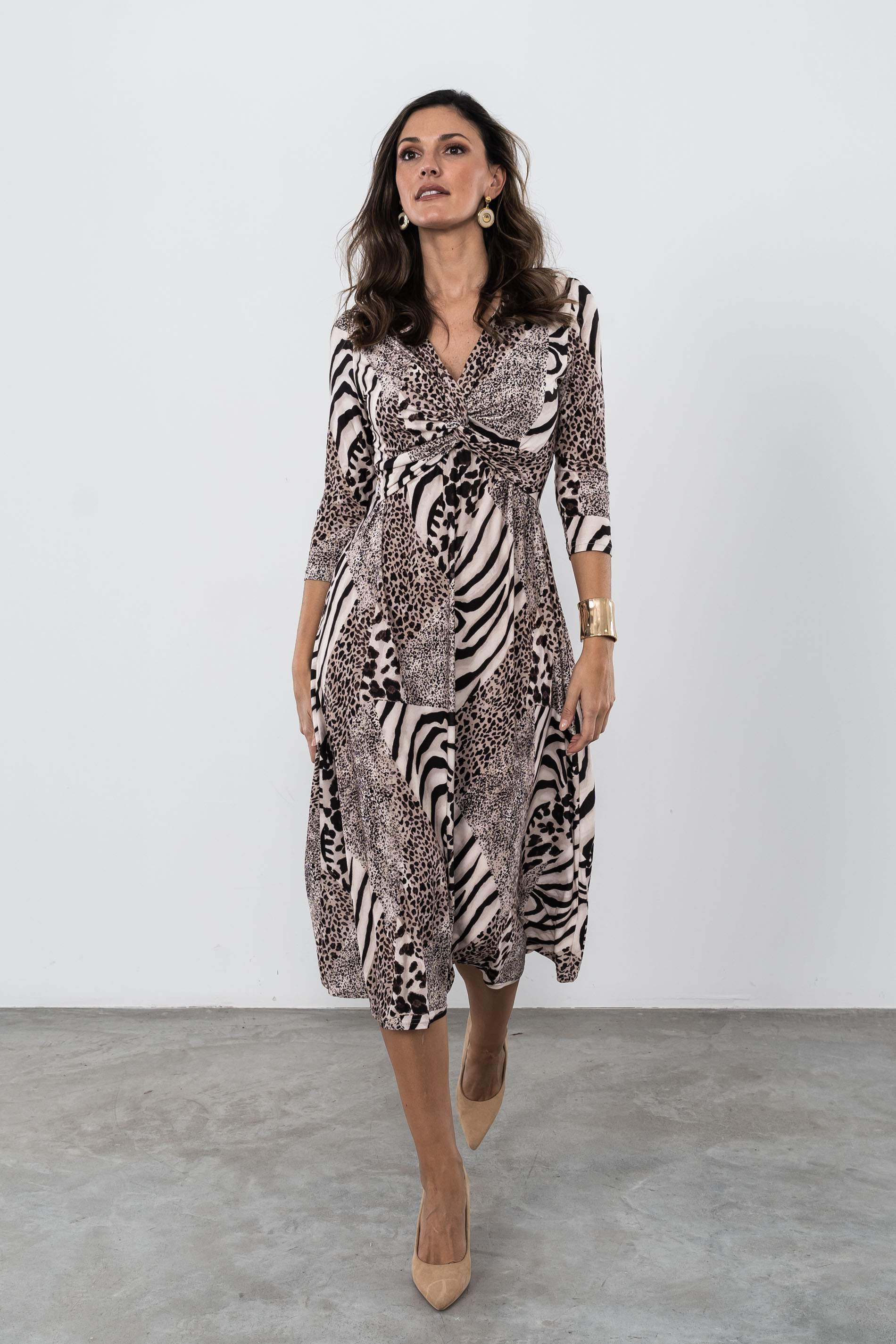 VESTIDO NUDO ANIMAL PRINT