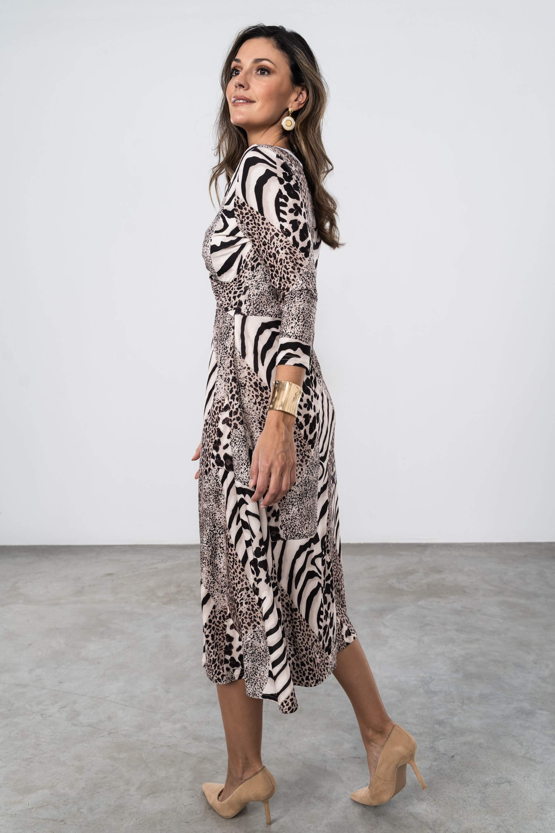 VESTIDO NUDO ANIMAL PRINT