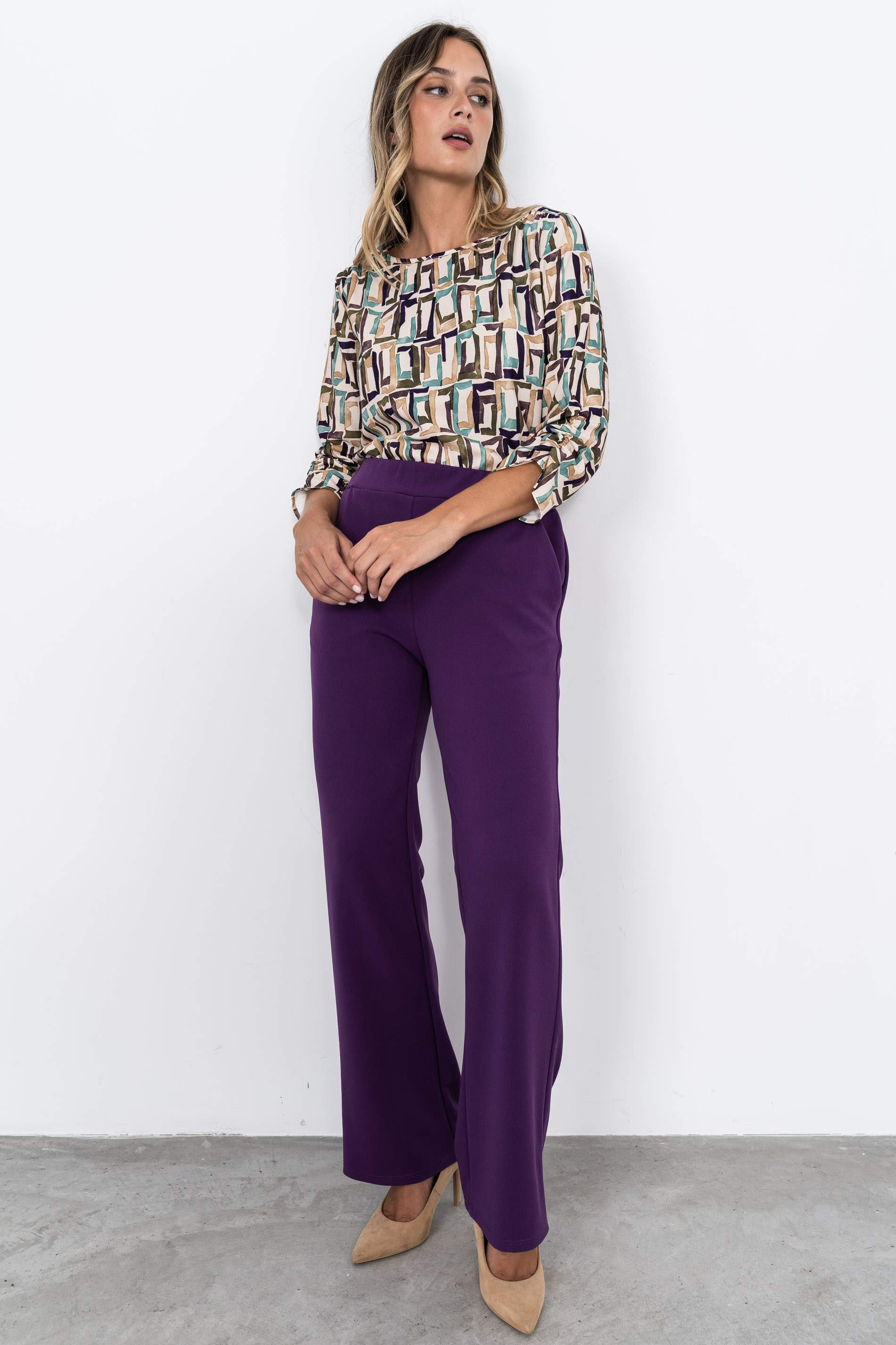 PANTALÓN HOLGADO VESTIR MORADO