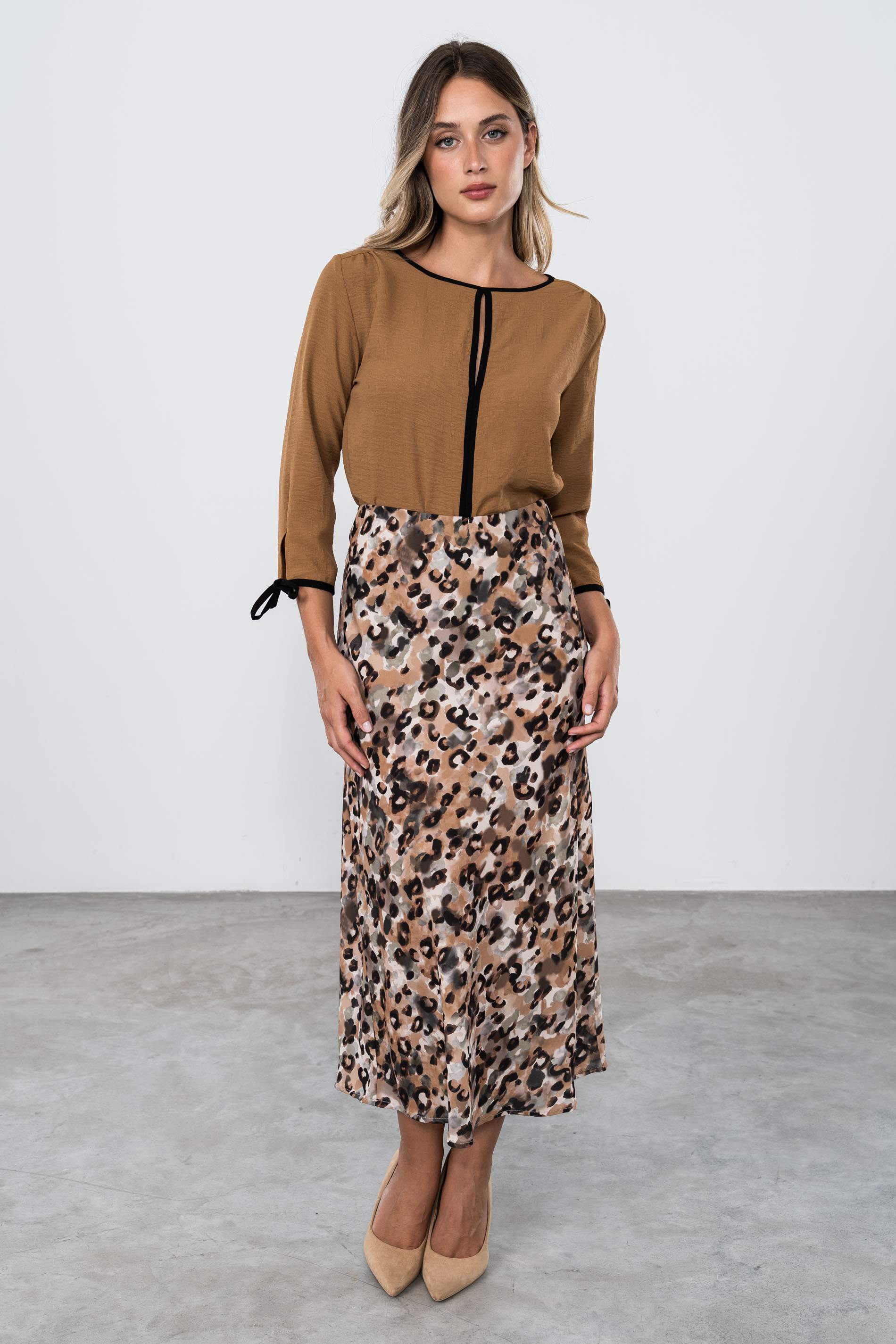 FALDA LARGA ANIMAL CAMEL