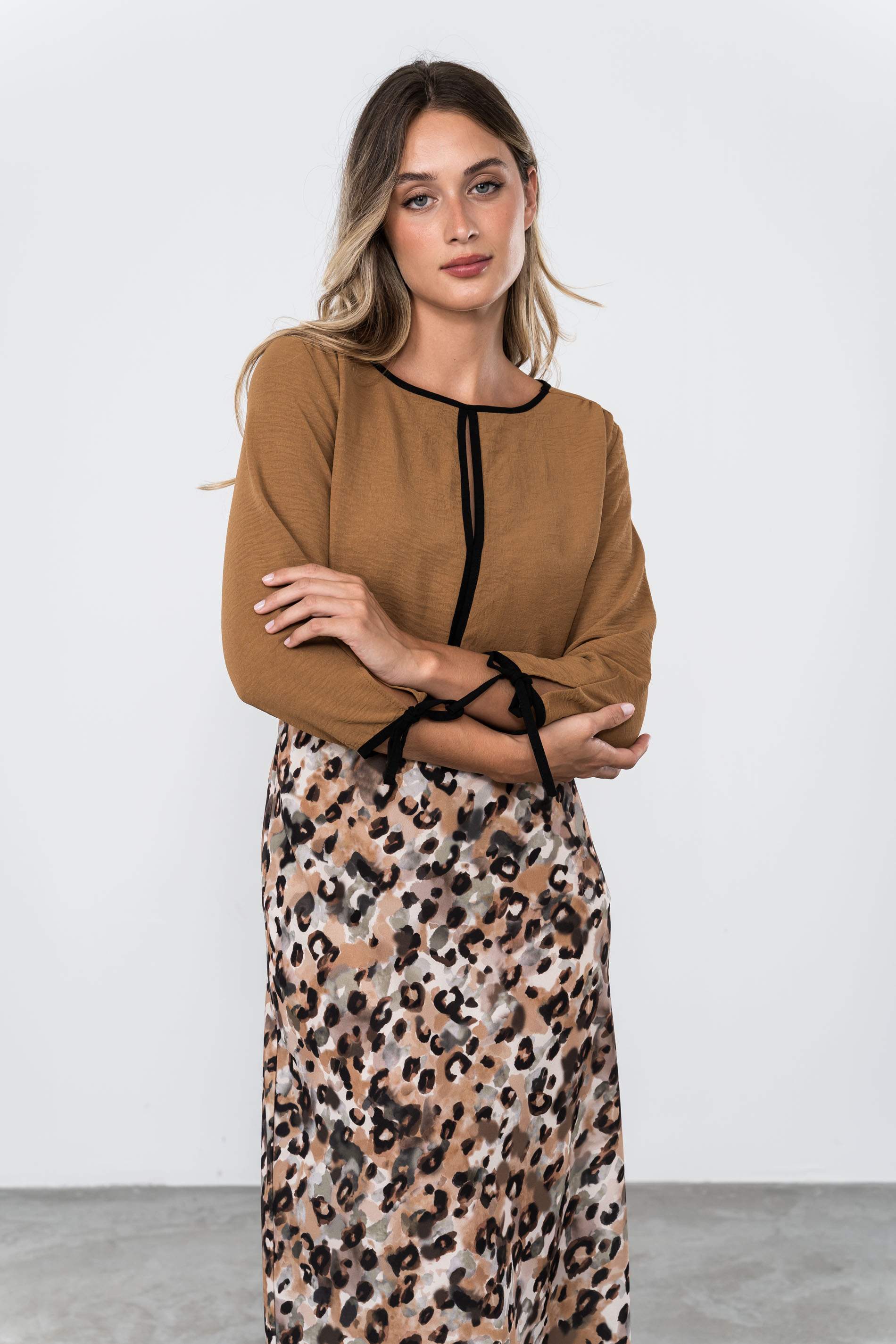 FALDA LARGA ANIMAL CAMEL