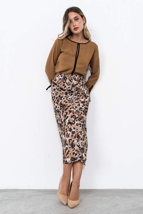 FALDA LARGA ANIMAL CAMEL