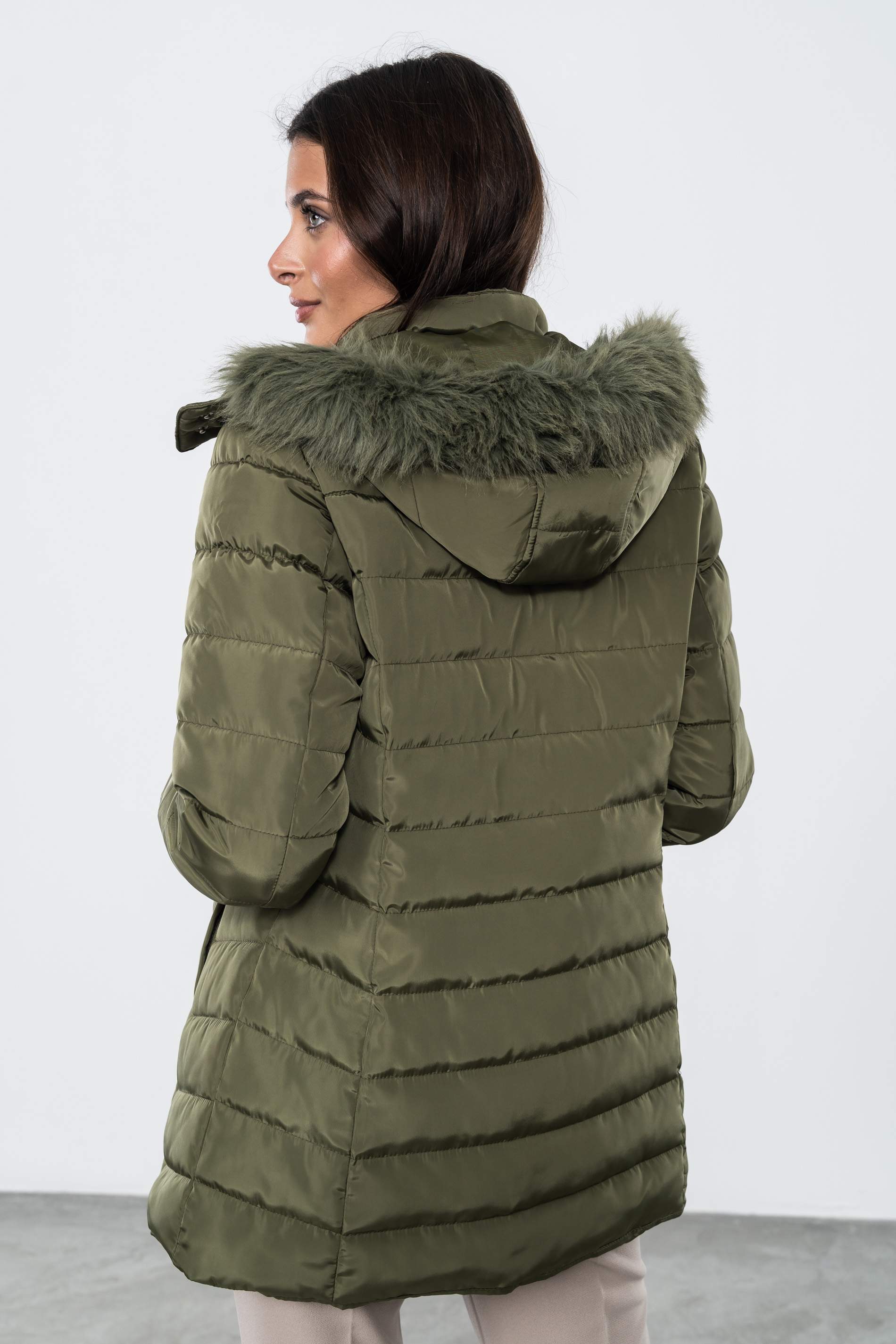 PARKA CAPUCHA PELO KAKI