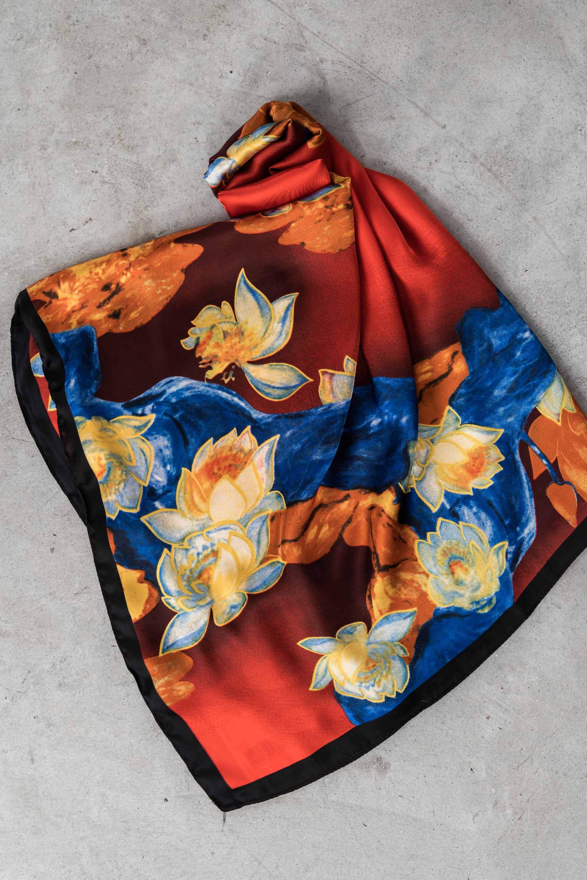 FOULARD EFECTO SEDA FLOR