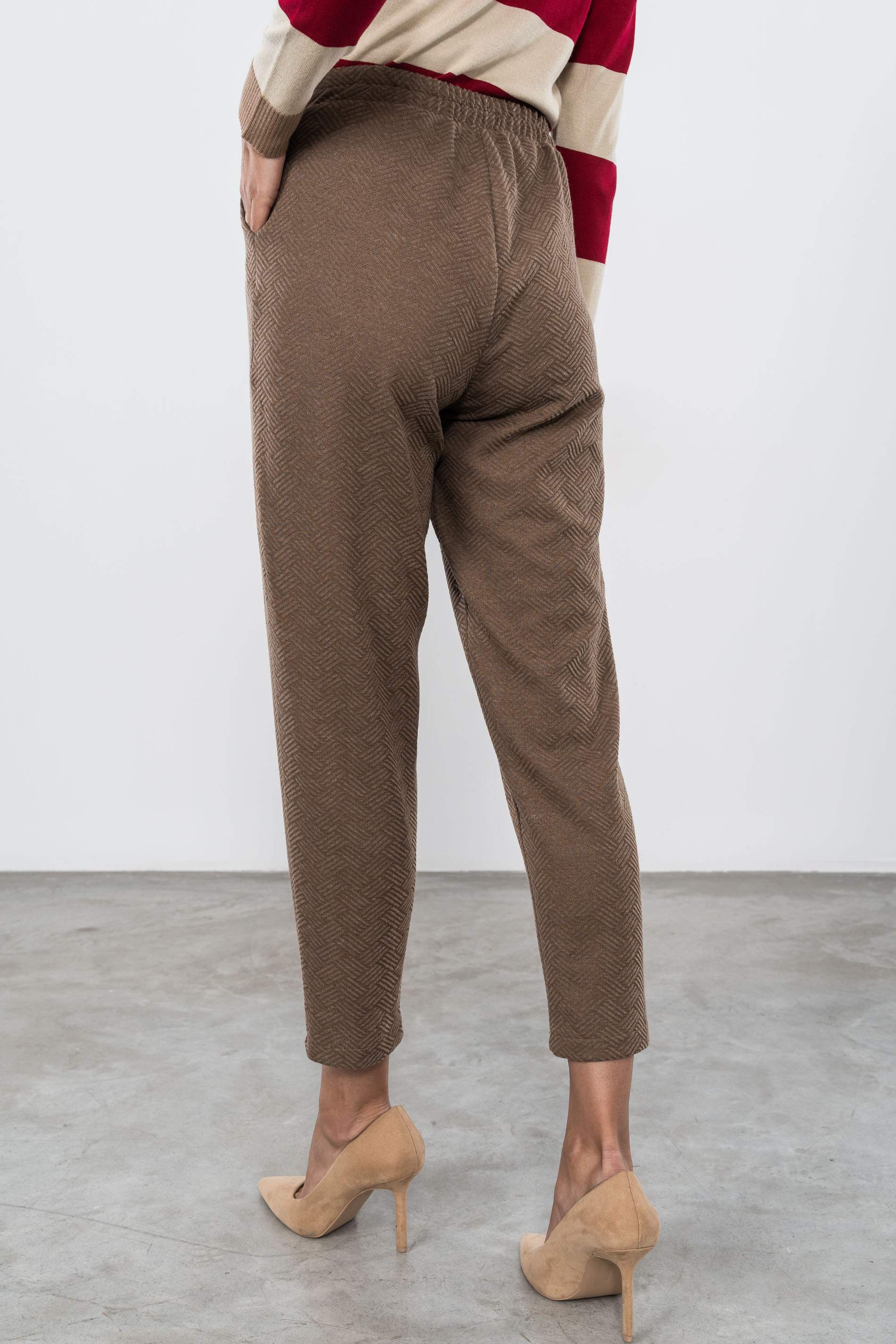 PANTALÓN JAQUARD CAMEL