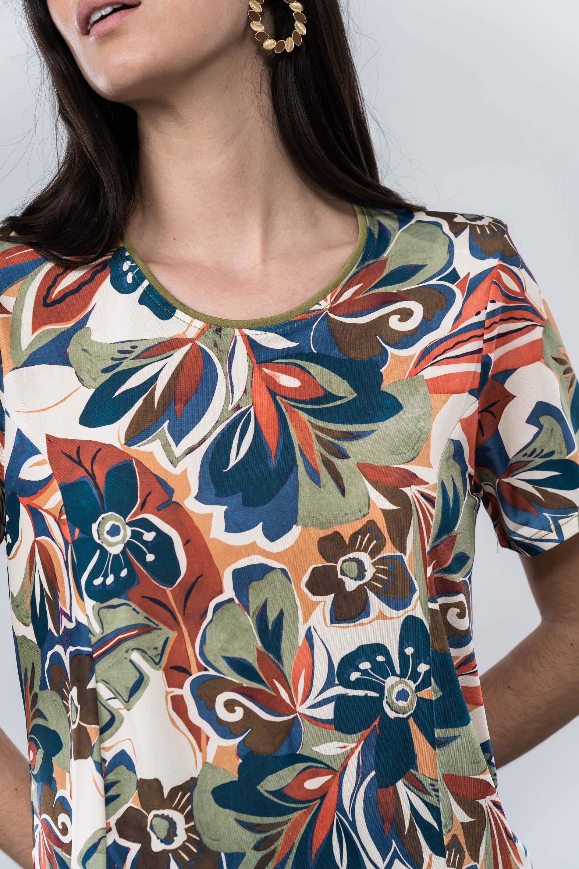 CAMISETA FLORAL ABERTURAS