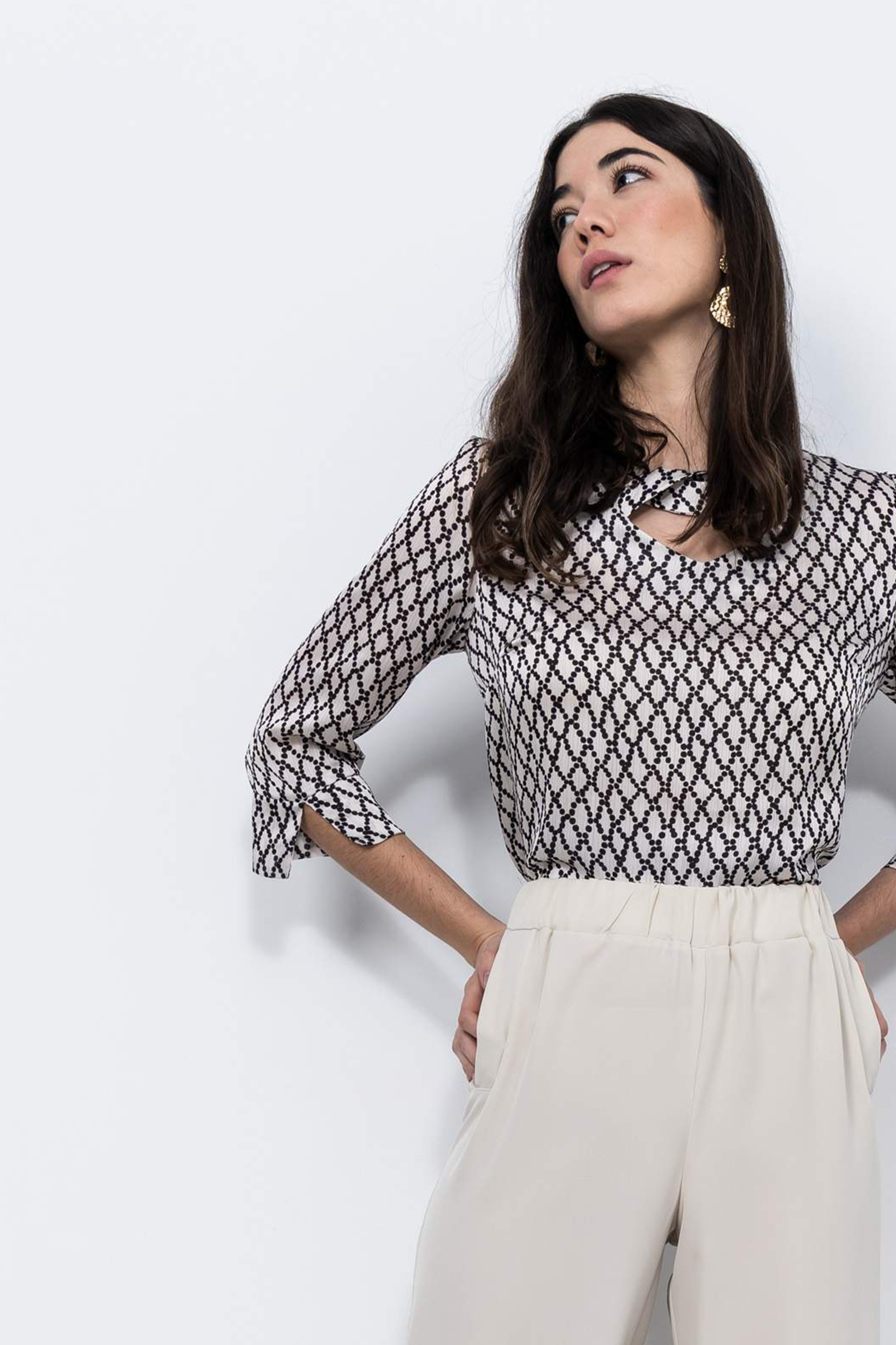 BLUSA CRUCETA TOPOS 