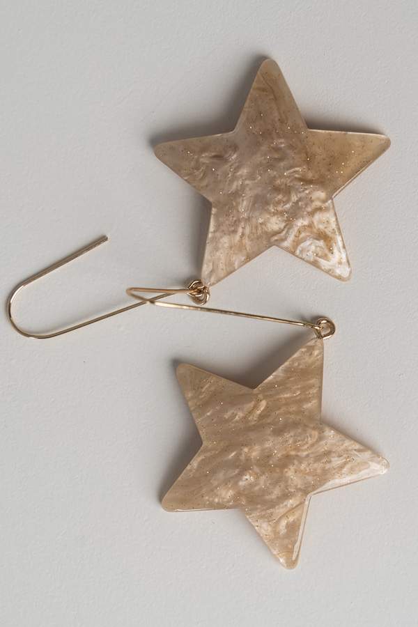 PENDIENTE COLGANTE ESTRELLA BEIGE