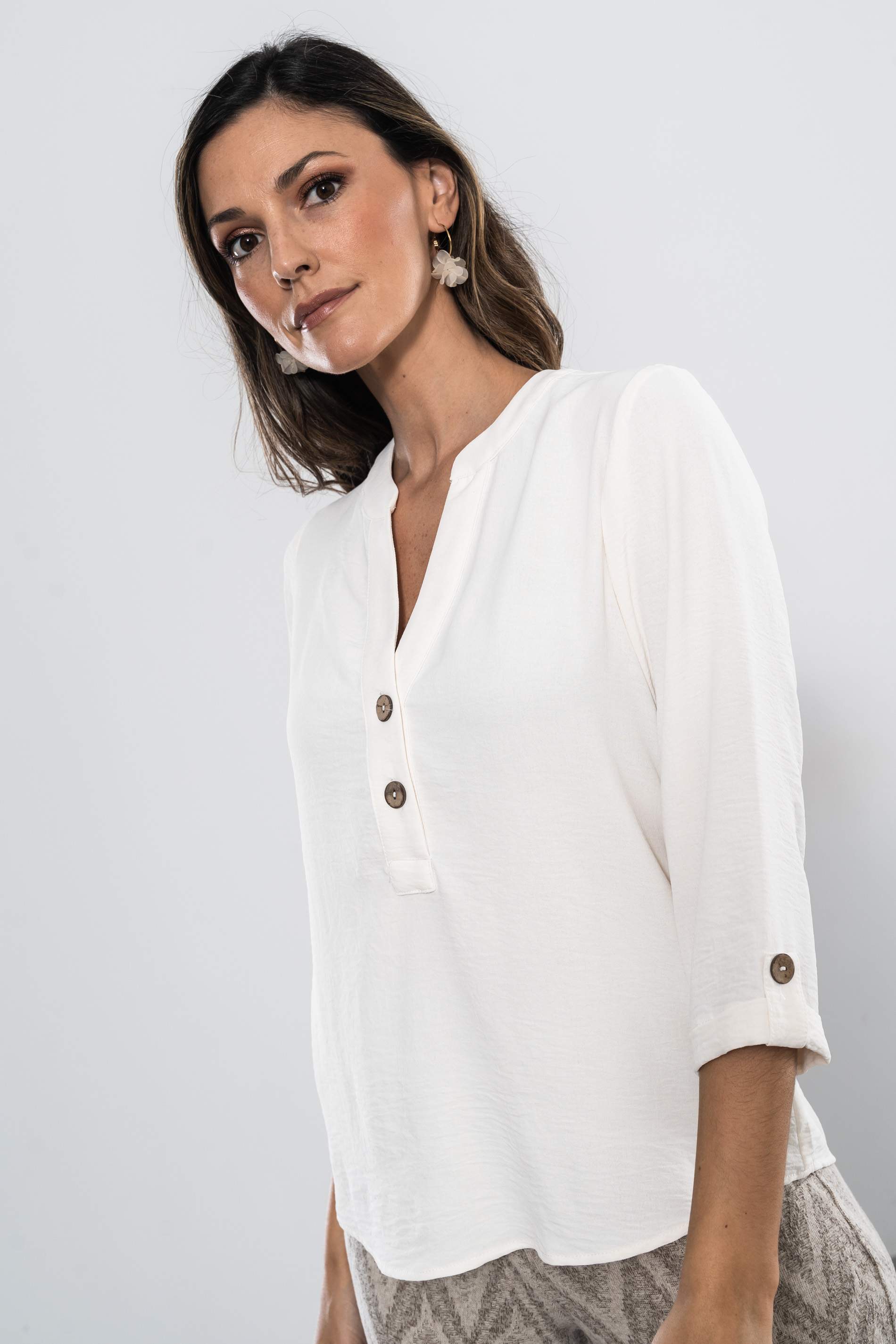 BLUSA BOTONES M/F CRUDO